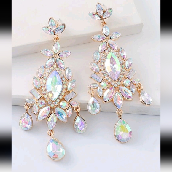 RHINESTONE STATEMENT EARRINGS - Picture 3 of 4